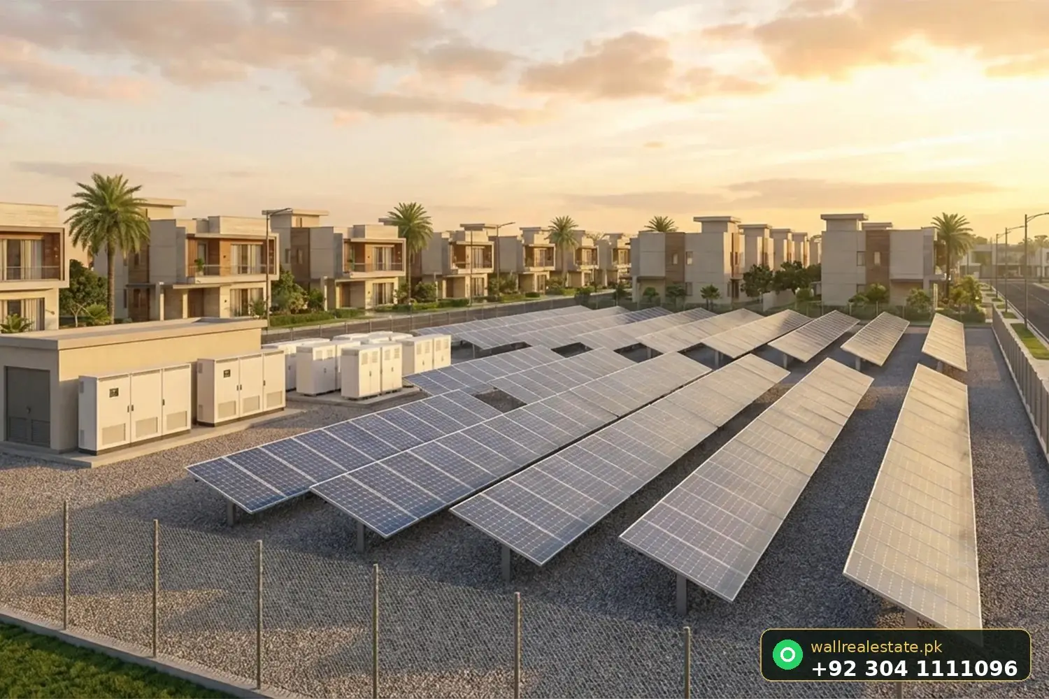 Capital Valley solar power infrastructure with battery backup serving residential blocks