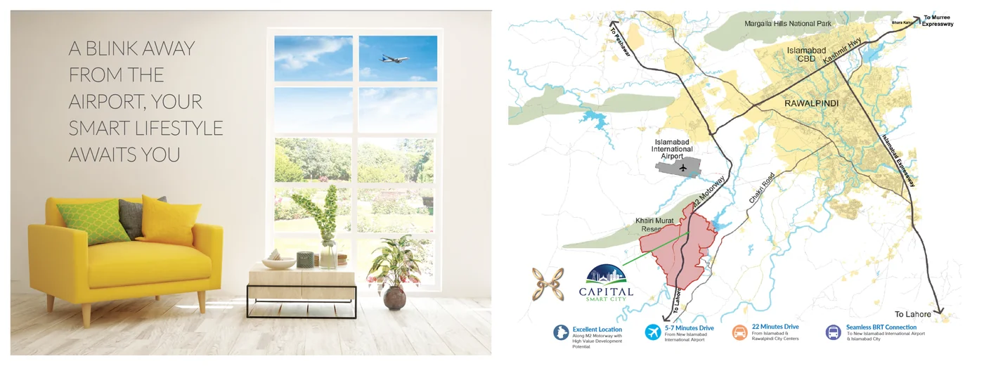 Harmony Park location map — Capital Smart City on M-2 Motorway near New Islamabad International Airport