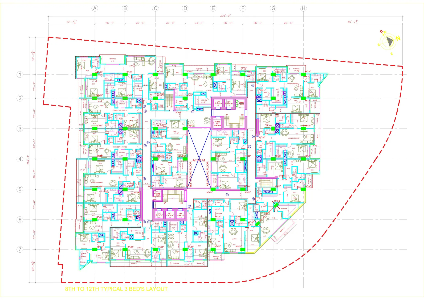Heaven 20 Heights 13th to 15th floor plan