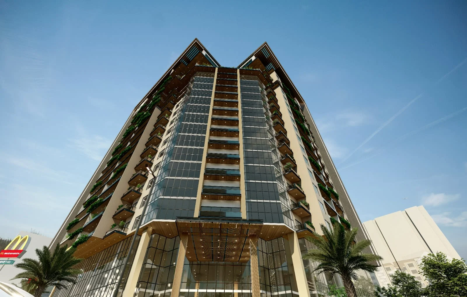 Heaven 20 Heights tower exterior daylight render Askari 11 Lahore