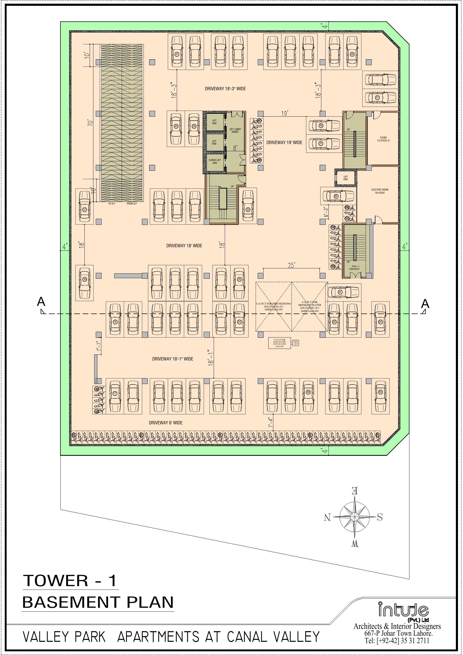 Valley Park Apartments Tower 1 basement floor plan