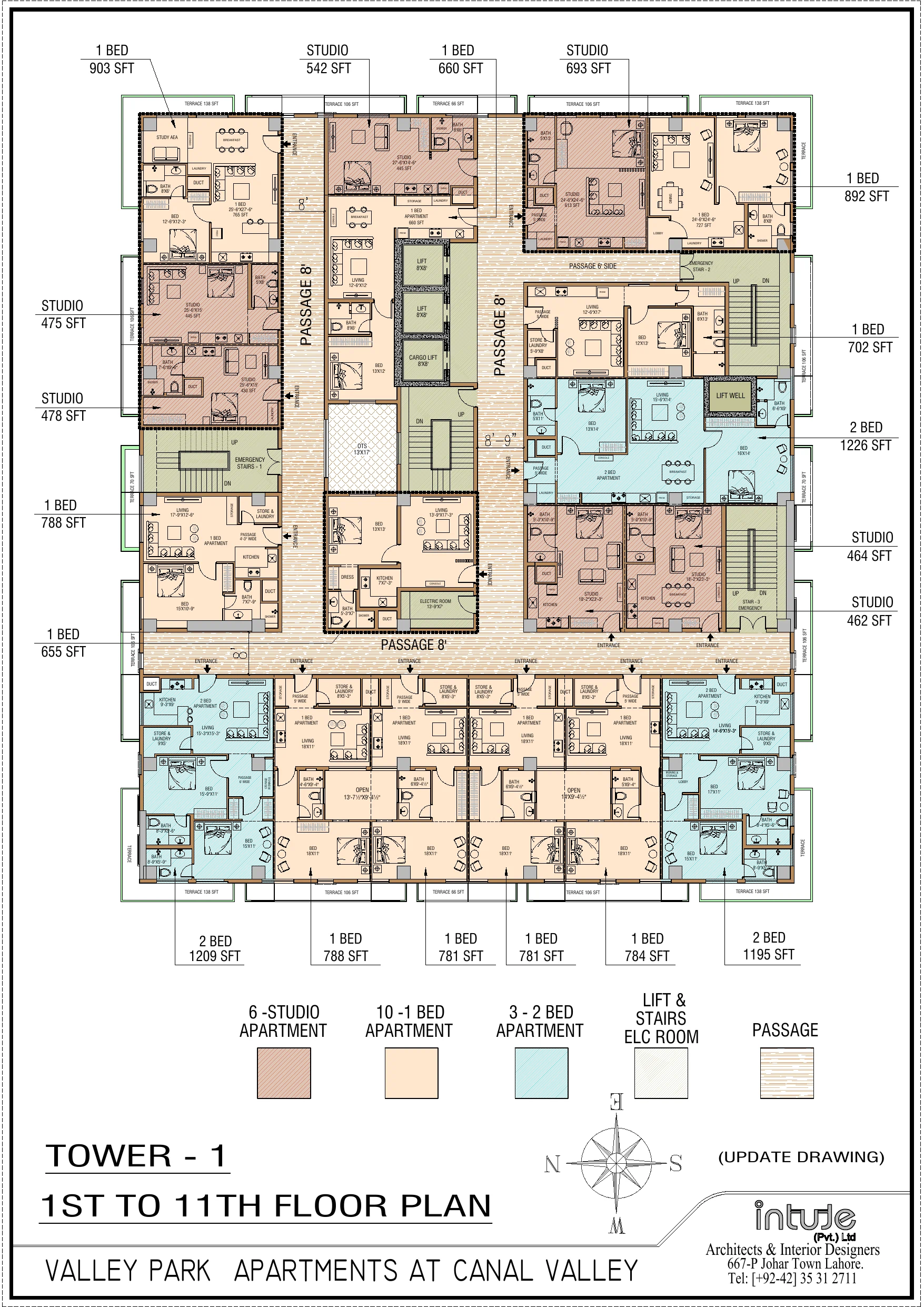 Valley Park Apartments Tower 1 typical floor plan