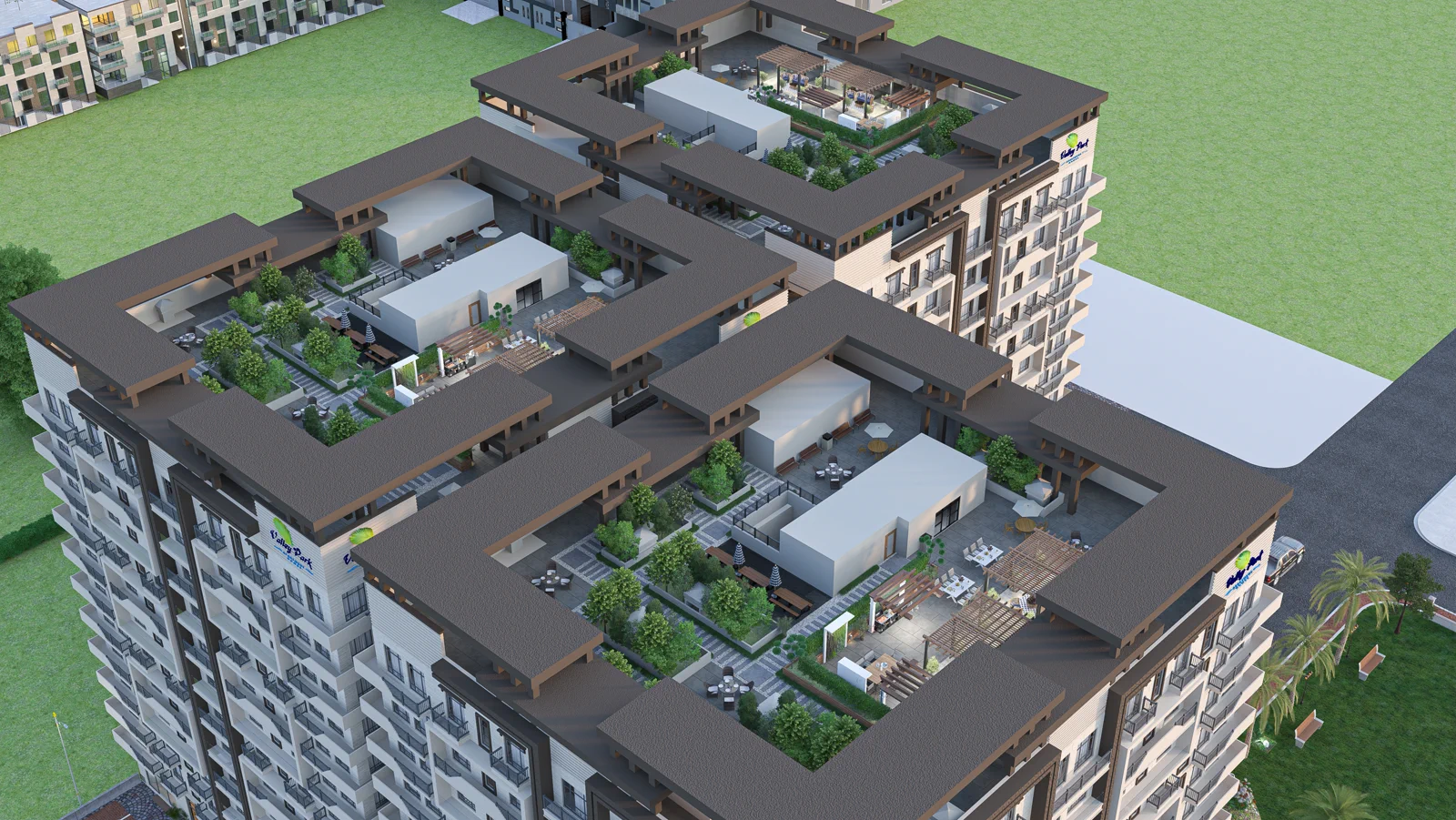 Valley Park Apartments rooftop amenity deck
