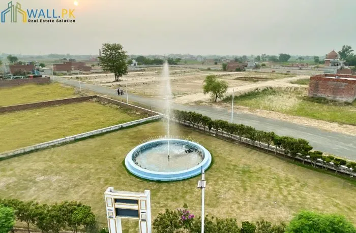 Park Executive Block park and fountain at Zam Zam City Lahore
