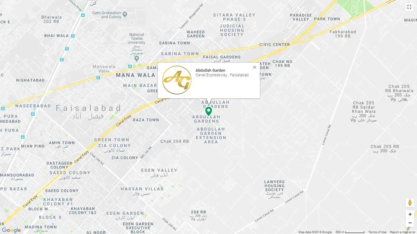 Abdullah Garden Faisalabad — abdullah garden faisalabad location and access