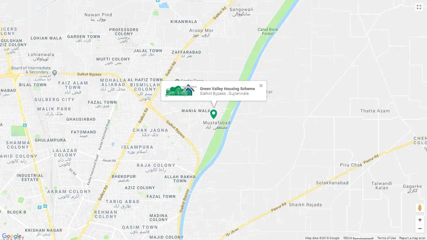 Green Valley Gujranwala — green valley gujranwala location and access