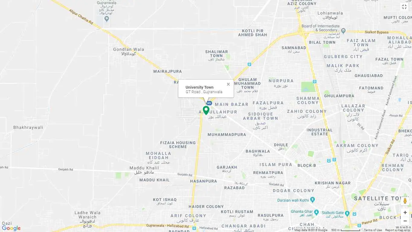 University Town Gujranwala — university town gujranwala location and access