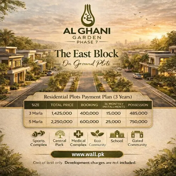 The East Block – Al Ghani Garden Phase 7 — inventory and unit sizes